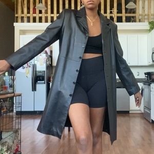 Y2K Long Black Leather